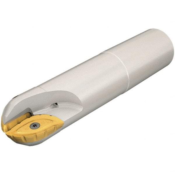 Iscar - 2" Cut Diam, 1.72" Max Depth of Cut, 2" Shank Diam, 8.45" OAL, Indexable Ball Nose End Mill - 5.2" Head Length, Straight Shank, BCM Toolholder, BCR... Insert - Americas Industrial Supply