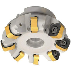 Iscar - 89.7mm Cut Diam, 27mm Arbor Hole, 6mm Max Depth of Cut, 65° Indexable Chamfer & Angle Face Mill - 7 Inserts, OXMT 0507\xB6RXMT 1607\xB6S865 SNMU 1305 Insert, Right Hand Cut, 7 Flutes, Through Coolant, Series Helido - Americas Industrial Supply