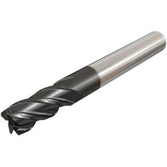 Iscar - 1/2", 4 Flute, Single End, Solid Carbide, 0.01" Corner Radius End Mill - 3" OAL, 38° Helix, Right Hand Flute, 1" LOC, Right Hand Cut - Americas Industrial Supply