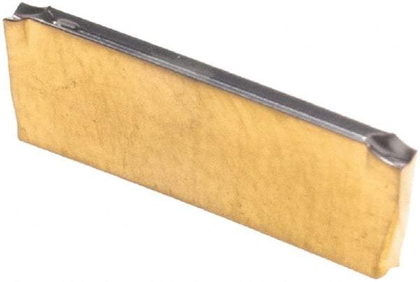 Iscar - DGR1400 JS IC830 Grade, 0.055" Cutting Width, Carbide Cutoff Insert - 15° Right Hand Lead Angle, 0.0008" Cnr Rad, TiAlN Coated, Double End - Americas Industrial Supply