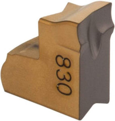 Iscar - TAG J IC830 Grade, 0.1575" Cutting Width, Carbide Cutoff Insert - 4° Right Hand Lead Angle, 0.0094" Cnr Rad, TiAlN Coated, Single End - Americas Industrial Supply