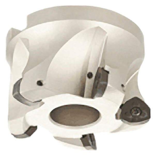 Iscar - 5 Inserts, 2.047" Cutter Diam, 0.059" Max Depth of Cut, Indexable High-Feed Face Mill - 0.866" Arbor Hole Diam, 0.409" Keyway Width, 1.575" High, FF FW Toolholder, FF WO.. Inserts, Series FeedMill - Americas Industrial Supply