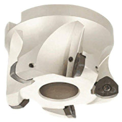 Iscar - 5 Inserts, 2.598" Cutter Diam, 0.079" Max Depth of Cut, Indexable High-Feed Face Mill - 1.063" Arbor Hole Diam, 0.488" Keyway Width, 1.969" High, FF FW Toolholder, FF WO.. Inserts, Series FeedMill - Americas Industrial Supply