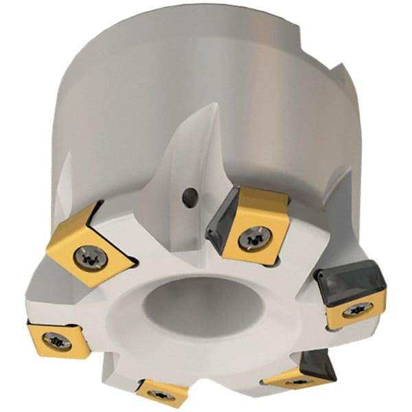 Iscar - 4 Inserts, 1.575" Cutter Diam, 0.071" Max Depth of Cut, Indexable High-Feed Face Mill - 0.63" Arbor Hole Diam, 0.331" Keyway Width, 1.575" High, FTP-LN10 Toolholder, LNHT 1006 Inserts, Series Helitang - Americas Industrial Supply