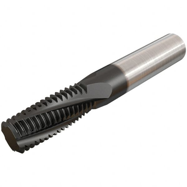 Iscar - G1-11 BSP, 0.6299" Cutting Diam, 4 Flute, Solid Carbide Helical Flute Thread Mill - Internal/External Thread, 1-1/2" LOC, 105mm OAL, 16mm Shank Diam - Americas Industrial Supply