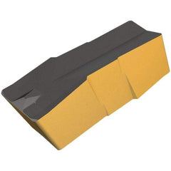 Iscar - 400040GIP E Grade IC806, 4mm Cutting Width Carbide Grooving Insert - 2.4mm Max Depth of Cut, Neutral, 0.4mm Corner Radius, TiAlN Finish - Americas Industrial Supply