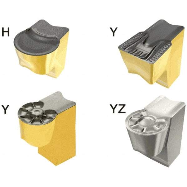 Iscar - 1050TAGB Y Grade IC808, 10mm Cutting Width Carbide Grooving Insert - 5mm Max Depth of Cut, Neutral, 5mm Corner Radius, TiAlN Finish - Americas Industrial Supply