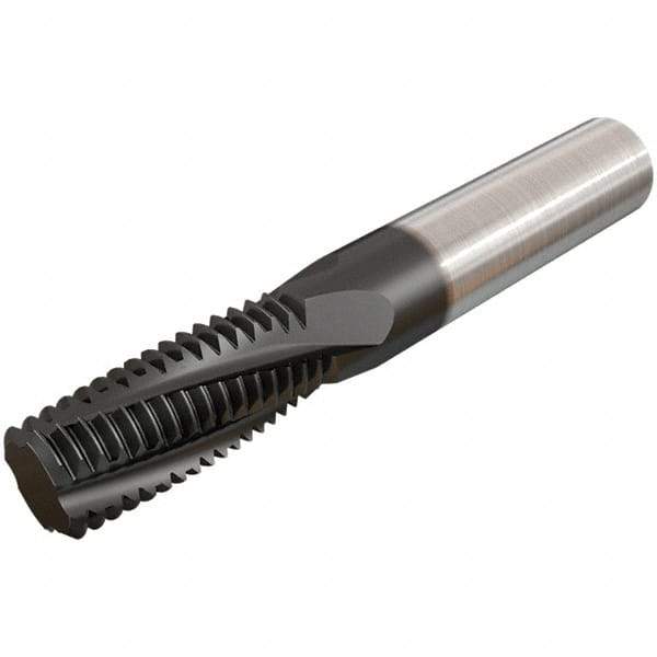 Iscar - G1/8-28 BSP, 0.3071" Cutting Diam, 3 Flute, Solid Carbide Helical Flute Thread Mill - Internal/External Thread, 14.1mm LOC, 64mm OAL, 8mm Shank Diam - Americas Industrial Supply