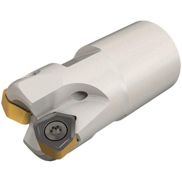 Iscar - 16mm Cut Diam, 0.031" Max Depth, T10 Modular Connection Indexable High-Feed End Mill - Screw Holding Method, H600 WXCU 04 Insert, TS FF EWX Toolholder, Through Coolant - Americas Industrial Supply