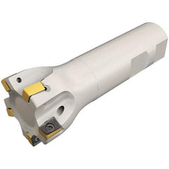 Iscar - 5/8" Cut Diam, 0.315" Max Depth of Cut, 5/8" Shank Diam, 6" OAL, Indexable Square Shoulder Helical End Mill - H490 ANKX 09.. Inserts, Cylindrical Shank, 90° Lead Angle, Through Coolant, Series Helido - Americas Industrial Supply