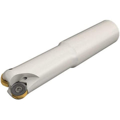 Iscar - 32mm Cut Diam, 8.7mm Max Depth of Cut, 32mm Shank Diam, 120mm OAL, Indexable Copy End Mill - 4 Inserts, H400 RNHU 1205 Insert, Cylindrical Shank, Through Coolant - Americas Industrial Supply