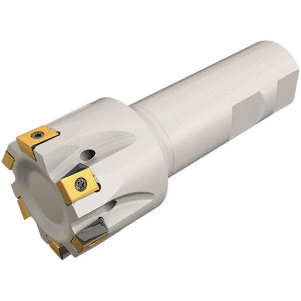 Iscar - 5/8" Cut Diam, 0.315" Max Depth of Cut, 5/8" Shank Diam, 3-1/4" OAL, Indexable Square Shoulder Helical End Mill - T490 LN.T 0804 Inserts, Weldon Shank, 90° Lead Angle, Through Coolant, Series Helitang - Americas Industrial Supply