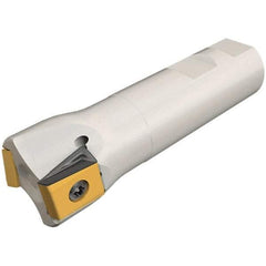 Iscar - 1-1/4" Cut Diam, 0.63" Max Depth of Cut, 1" Shank Diam, 4" OAL, Indexable Square Shoulder Helical End Mill - T490 LN.T 1607 Inserts, Weldon Shank, 90° Lead Angle, Through Coolant, Series Helitang - Americas Industrial Supply