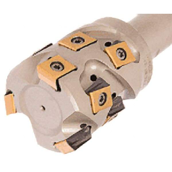 Iscar - 50mm Cut Diam, 59mm Max Depth of Cut, 73mm OAL, Indexable Square Shoulder End Mill - T490 LN.T 1306 Inserts, CF4 Modular Connection, 90° Lead Angle, Through Coolant, Series Helitang - Americas Industrial Supply
