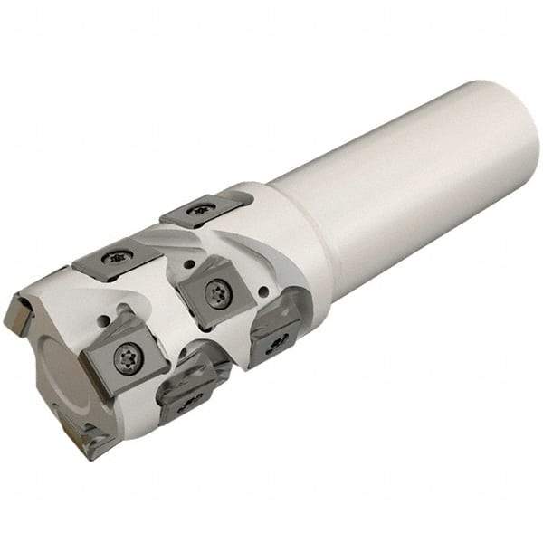 Iscar - 40mm Cut Diam, 48mm Max Depth of Cut, 32mm Shank Diam, 140mm OAL, Indexable Square Shoulder End Mill - T490 LN.T 1306 Inserts, Cylindrical Shank, 90° Lead Angle, Through Coolant, Series Helitang - Americas Industrial Supply
