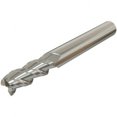 Iscar - 20mm, 32mm LOC, 20mm Shank Diam, 100mm OAL, 3 Flute, Solid Carbide Square End Mill - Single End, Uncoated, Spiral Flute, 45° Helix, Centercutting, Right Hand Cut, Right Hand Flute - Americas Industrial Supply