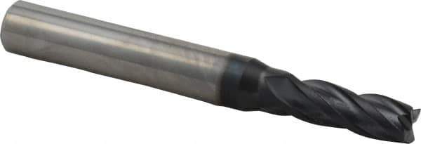 Iscar - 6.5mm, 16mm LOC, 8mm Shank Diam, 63mm OAL, 4 Flute, Solid Carbide Square End Mill - Single End, TiAlN Finish, Spiral Flute, 30° Helix, Right Hand Cut, Right Hand Flute - Americas Industrial Supply