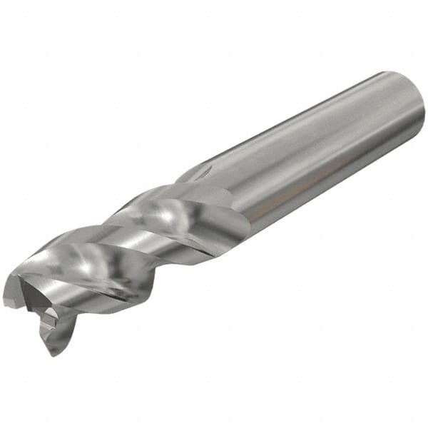 Iscar - 14mm, 30mm LOC, 14mm Shank Diam, 83mm OAL, 3 Flute, Solid Carbide Square End Mill - Single End, Uncoated, Spiral Flute, 45° Helix, Right Hand Cut, Right Hand Flute - Americas Industrial Supply