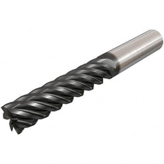 Iscar - 16mm, 80mm LOC, 16mm Shank Diam, 150mm OAL, 6 Flute, Solid Carbide Square End Mill - Single End, TiAlN Finish, Spiral Flute, 45° Helix, Right Hand Cut, Right Hand Flute - Americas Industrial Supply
