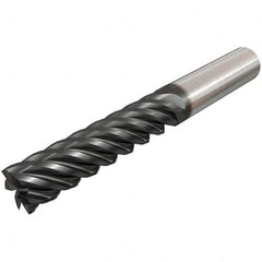 Iscar - 10mm, 60mm LOC, 10mm Shank Diam, 110mm OAL, 4 Flute, Solid Carbide Square End Mill - Single End, TiAlN Finish, Spiral Flute, 45° Helix, Right Hand Cut, Right Hand Flute - Americas Industrial Supply