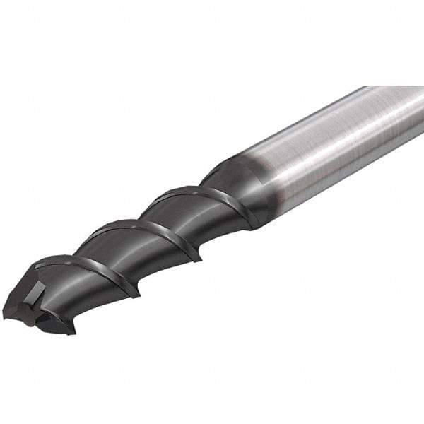 Iscar - 25mm, 45mm LOC, 25mm Shank Diam, 121mm OAL, 2 Flute, Solid Carbide Square End Mill - Single End, Uncoated, Spiral Flute, 55° Helix, Right Hand Cut, Right Hand Flute - Americas Industrial Supply