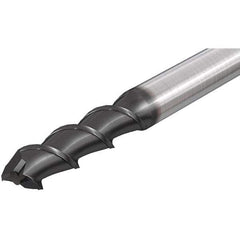 Iscar - 25mm, 45mm LOC, 25mm Shank Diam, 121mm OAL, 2 Flute, Solid Carbide Square End Mill - Single End, Uncoated, Spiral Flute, 55° Helix, Right Hand Cut, Right Hand Flute - Americas Industrial Supply