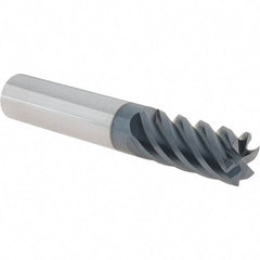 Iscar - 1/2", 1" LOC, 1/2" Shank Diam, 3" OAL, 6 Flute, Solid Carbide Square End Mill - Single End, TiAlN Finish, Spiral Flute, 45° Helix, Right Hand Cut, Right Hand Flute - Americas Industrial Supply