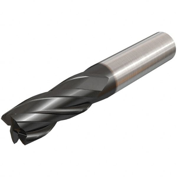 Iscar - 10mm, 22mm LOC, 10mm Shank Diam, 72mm OAL, 4 Flute, Solid Carbide Square End Mill - Single End, TiAlN Finish, Spiral Flute, 30° Helix, Right Hand Cut, Right Hand Flute - Americas Industrial Supply