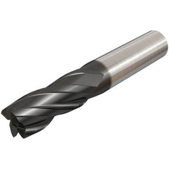 Iscar - 10mm, 22mm LOC, 10mm Shank Diam, 72mm OAL, 4 Flute, Solid Carbide Square End Mill - Single End, TiAlN Finish, Spiral Flute, 30° Helix, Right Hand Cut, Right Hand Flute - Americas Industrial Supply