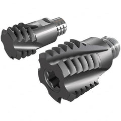 Iscar - MT Grade IC908 Carbide Thread Milling Tip Insert - TiAlN Finish, 4 Flutes, 10mm Cutting Diam, 6mm Depth of Cut, 13.35mm Extension - Americas Industrial Supply