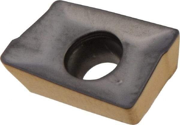 Iscar - APKT1003 HM Grade IC830 Carbide Milling Insert - TiAlN/TiN Finish, 0.1398" Thick, 0.5mm Corner Radius - Americas Industrial Supply