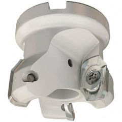 Iscar - 3 Inserts, 2" Cut Diam, 3/4" Arbor Diam, 0.61" Max Depth of Cut, Indexable Square-Shoulder Face Mill - 0/90° Lead Angle, 1-3/4" High, HM90 APCR 1605 Insert Compatibility, Through Coolant, Series Helialu - Americas Industrial Supply
