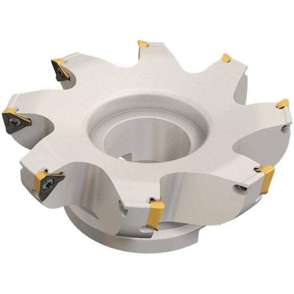 Iscar - 9 Inserts, 200mm Cut Diam, 60mm Arbor Diam, 13mm Max Depth of Cut, Indexable Square-Shoulder Face Mill - 0/90° Lead Angle, 63mm High, HM390 TDKT 1505 Insert Compatibility, Through Coolant, Series HeliIQMill - Americas Industrial Supply