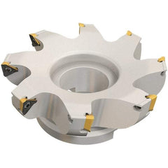 Iscar - 10 Inserts, 160mm Cut Diam, 40mm Arbor Diam, 13mm Max Depth of Cut, Indexable Square-Shoulder Face Mill - 0/90° Lead Angle, 63mm High, HM390 TDKT 1505 Insert Compatibility, Through Coolant, Series HeliIQMill - Americas Industrial Supply