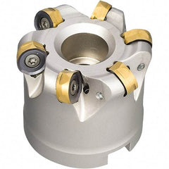 Iscar - 2" Cut Diam, 0.47" Max Depth, 3/4" Arbor Hole, 5 Inserts, H400 RNHU Insert Style, Indexable Copy Face Mill - H400 FR-16 Cutter Style, 1-1/2 High, Through Coolant, Series Helido - Americas Industrial Supply
