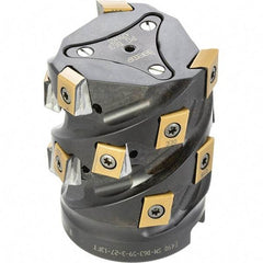 Iscar - 15 Inserts, 63mm Cut Diam, 27mm Arbor Diam, 59mm Max Depth of Cut, Indexable Square-Shoulder Face Mill - 0/90° Lead Angle, 80mm High, T490 LN.. 1306 Insert Compatibility, Through Coolant, Series Helitang - Americas Industrial Supply