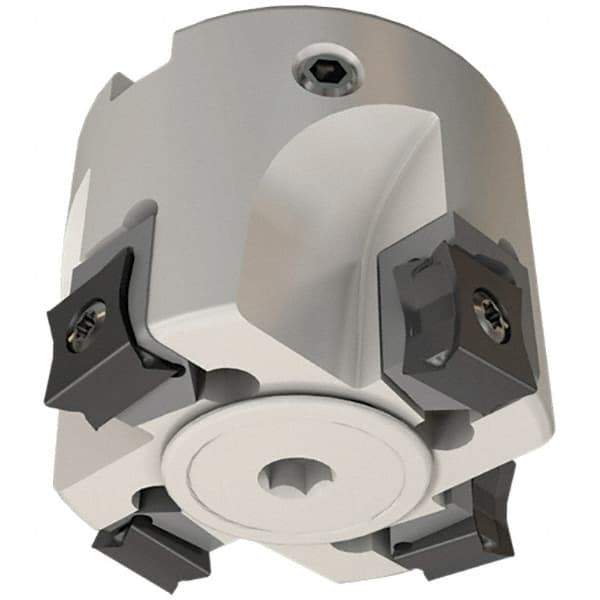 Iscar - 6 Inserts, 100mm Cut Diam, 32mm Arbor Diam, 5mm Max Depth of Cut, Indexable Square-Shoulder Face Mill - 0/90° Lead Angle, 55mm High, LN.. 11.. Insert Compatibility, Through Coolant, Series Heli2000 - Americas Industrial Supply