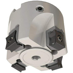 Iscar - 6 Inserts, 100mm Cut Diam, 32mm Arbor Diam, 5mm Max Depth of Cut, Indexable Square-Shoulder Face Mill - 0/90° Lead Angle, 55mm High, LN.. 11.. Insert Compatibility, Through Coolant, Series Heli2000 - Americas Industrial Supply