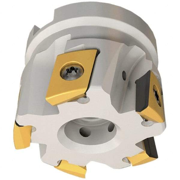 Iscar - 4 Inserts, 40mm Cut Diam, 16mm Arbor Diam, 14mm Max Depth of Cut, Indexable Square-Shoulder Face Mill - 0/90° Lead Angle, 40mm High, T290 FLN-15 Insert Compatibility, Through Coolant, Series SumoMill - Americas Industrial Supply