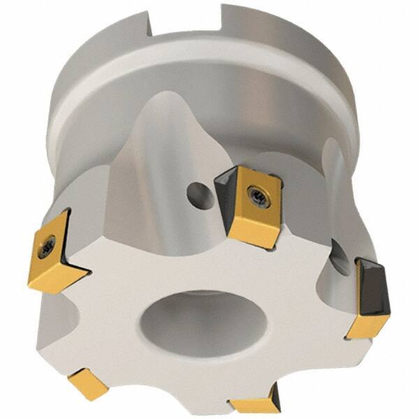 Iscar - 5 Inserts, 50mm Cut Diam, 22mm Arbor Diam, 8mm Max Depth of Cut, Indexable Square-Shoulder Face Mill - 0/90° Lead Angle, 40mm High, T490 LN.T 0804 Insert Compatibility, Through Coolant, Series Helitang - Americas Industrial Supply
