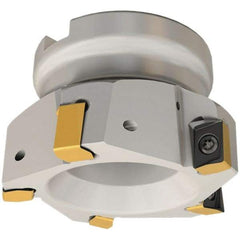 Iscar - 7 Inserts, 80mm Cut Diam, 27mm Arbor Diam, 12mm Max Depth of Cut, Indexable Square-Shoulder Face Mill - 0/90° Lead Angle, 50mm High, H490 AN.X 12 Insert Compatibility, Through Coolant, Series Helido - Americas Industrial Supply