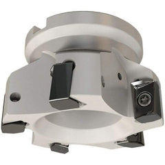 Iscar - 7 Inserts, 125mm Cut Diam, 38.1mm Arbor Diam, 16.3mm Max Depth of Cut, Indexable Square-Shoulder Face Mill - 0/90° Lead Angle, 63mm High, H490 AN.X 17 Insert Compatibility, Through Coolant, Series Helido - Americas Industrial Supply