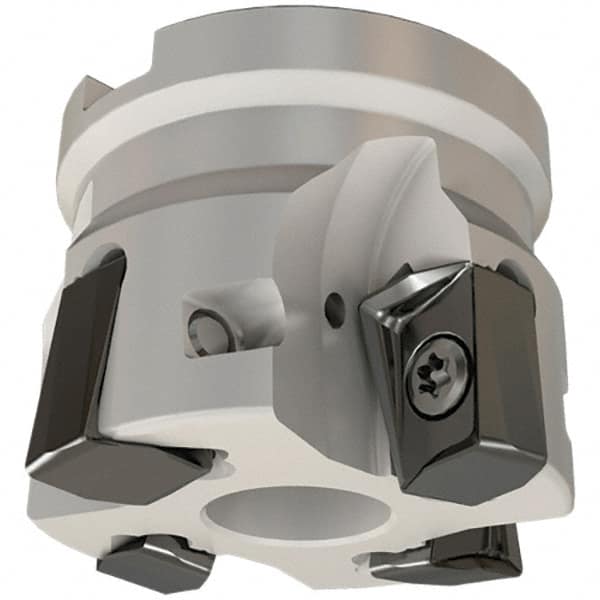 Iscar - 3 Inserts, 2" Cut Diam, 3/4" Arbor Diam, 0.642" Max Depth of Cut, Indexable Square-Shoulder Face Mill - 0/90° Lead Angle, 1.57" High, H490 AN.X 17 Insert Compatibility, Through Coolant, Series Helido - Americas Industrial Supply