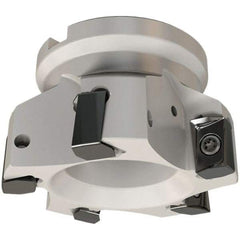 Iscar - 3 Inserts, 50mm Cut Diam, 22mm Arbor Diam, 16.3mm Max Depth of Cut, Indexable Square-Shoulder Face Mill - 0/90° Lead Angle, 40mm High, H490 AN.X 17 Insert Compatibility, Through Coolant, Series Helido - Americas Industrial Supply