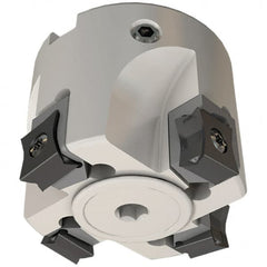 Iscar - 5 Inserts, 80mm Cut Diam, 27mm Arbor Diam, 5mm Max Depth of Cut, Indexable Square-Shoulder Face Mill - 0/90° Lead Angle, 45mm High, LN.. 11.. Insert Compatibility, Through Coolant, Series Heli2000 - Americas Industrial Supply