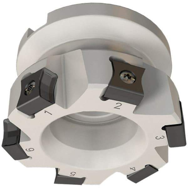 Iscar - 6 Inserts, 40mm Cut Diam, 16mm Arbor Diam, 10mm Max Depth of Cut, Indexable Square-Shoulder Face Mill - 0/90° Lead Angle, 40mm High, LN.. 11.. Insert Compatibility, Series AluTang - Americas Industrial Supply