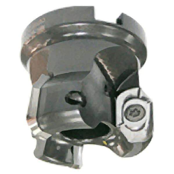 Iscar - 3 Inserts, 50mm Cut Diam, 22mm Arbor Diam, 15.5mm Max Depth of Cut, Indexable Square-Shoulder Face Mill - 0/90° Lead Angle, 45mm High, HM90 APCR 1605 Insert Compatibility, Through Coolant, Series Helialu - Americas Industrial Supply