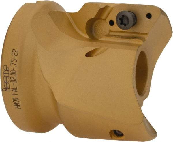 Iscar - 2 Inserts, 2" Cut Diam, 3/4" Arbor Diam, 0.807" Max Depth of Cut, Indexable Square-Shoulder Face Mill - 0/90° Lead Angle, 2" High, HM90 APCR 2206.. Insert Compatibility, Through Coolant, Series Helialu - Americas Industrial Supply