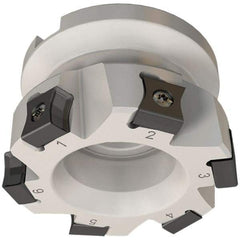 Iscar - 9 Inserts, 100mm Cut Diam, 31.75mm Arbor Diam, 10mm Max Depth of Cut, Indexable Square-Shoulder Face Mill - 0/90° Lead Angle, 50mm High, LN.. 11.. Insert Compatibility, Series AluTang - Americas Industrial Supply