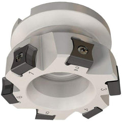 Iscar - 6 Inserts, 63mm Cut Diam, 22mm Arbor Diam, 10mm Max Depth of Cut, Indexable Square-Shoulder Face Mill - 0/90° Lead Angle, 40mm High, LN.. 11.. Insert Compatibility, Series AluTang - Americas Industrial Supply